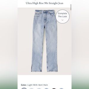 Abercrombie Ultra High Rise 90’s Straight Jean | 29L